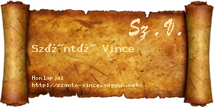 Szántó Vince névjegykártya